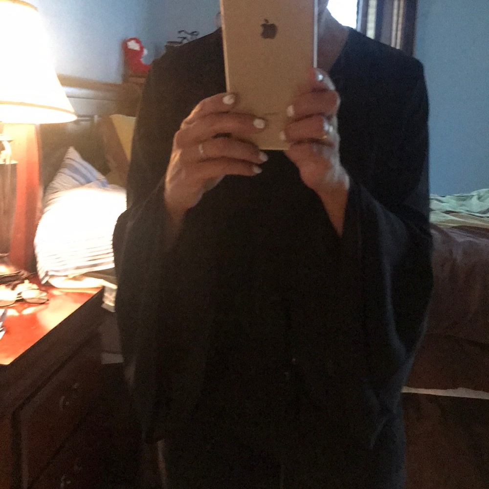 Black blouse.